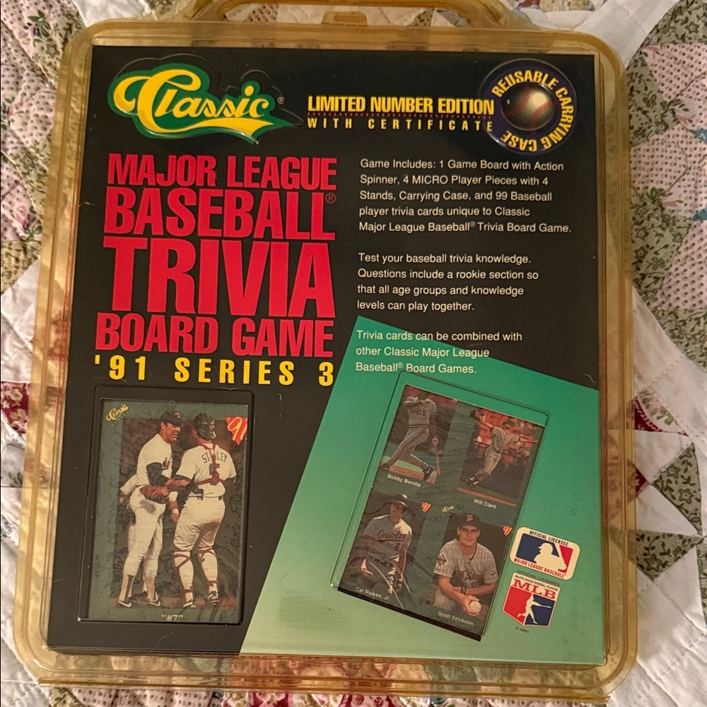 Classic Major League Baseball Trivia Board Game - Black and Gold vintage new